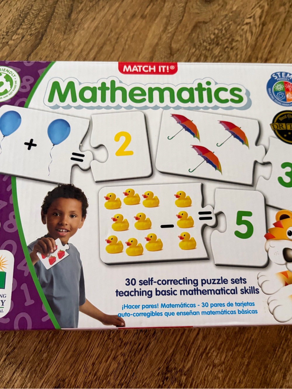 Learning resources math puzzle for toddlers age 3-6 adding subtracting counting